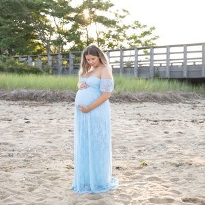 Off the shoulder maternity dress